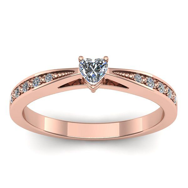 Inel cu safir alb inima