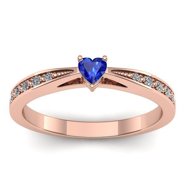 Inel de logodna cu safir inima