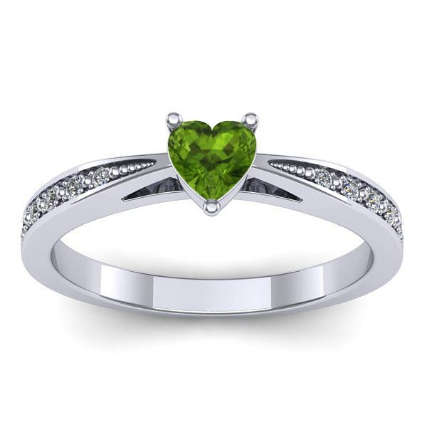 Inel cu peridot inima