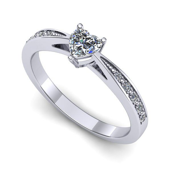 Inel din aur alb cu safir alb