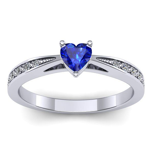 Inel logodna cu safir inima