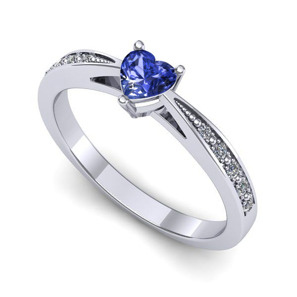 Inel din aur alb cu tanzanit