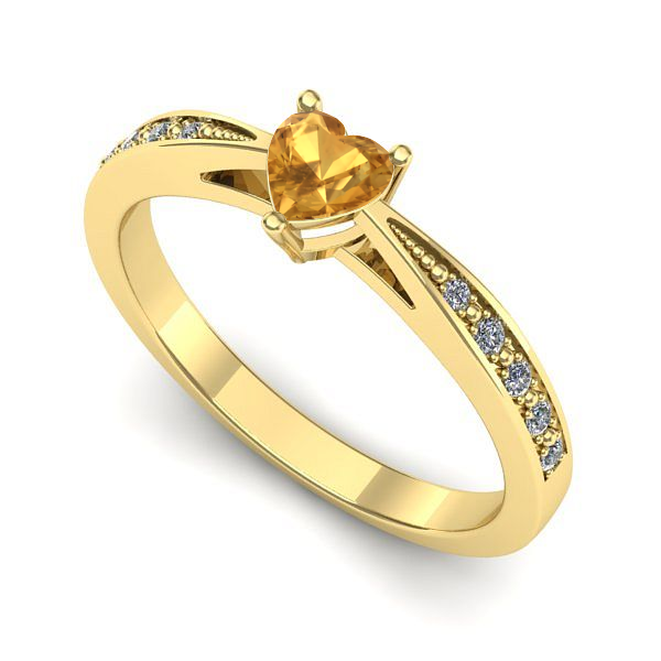 Inel din aur galben cu citrin