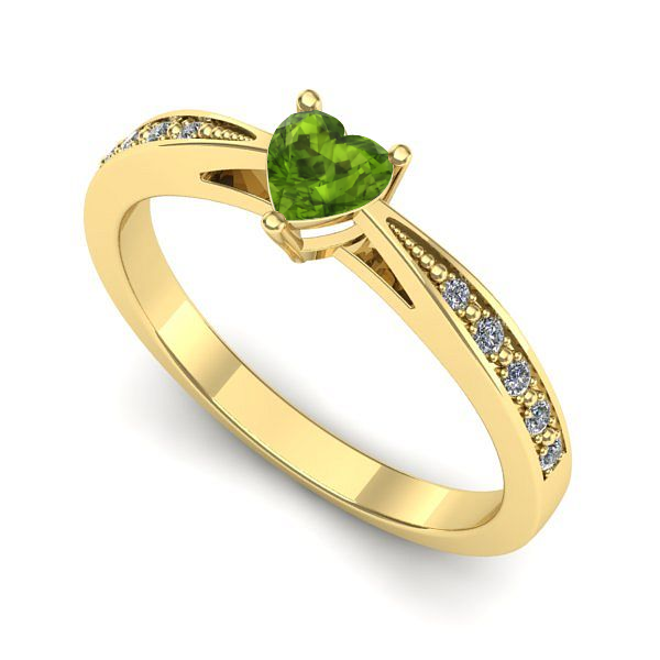 Inel de logodna din aur galben cu peridot