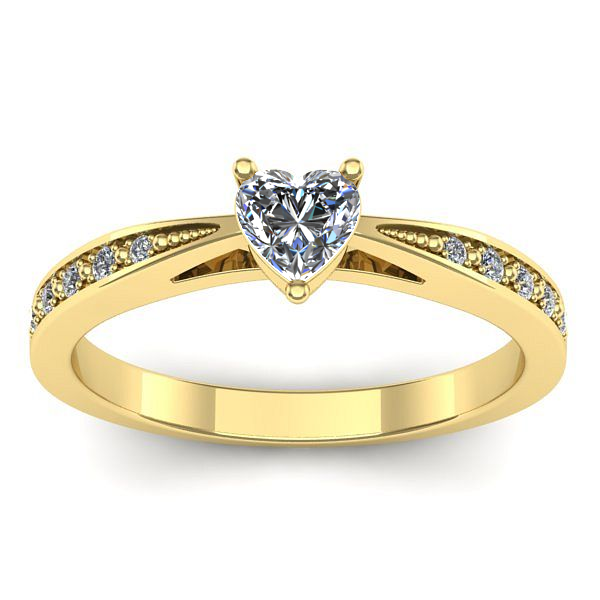 Inel de logodna cu safir alb inima