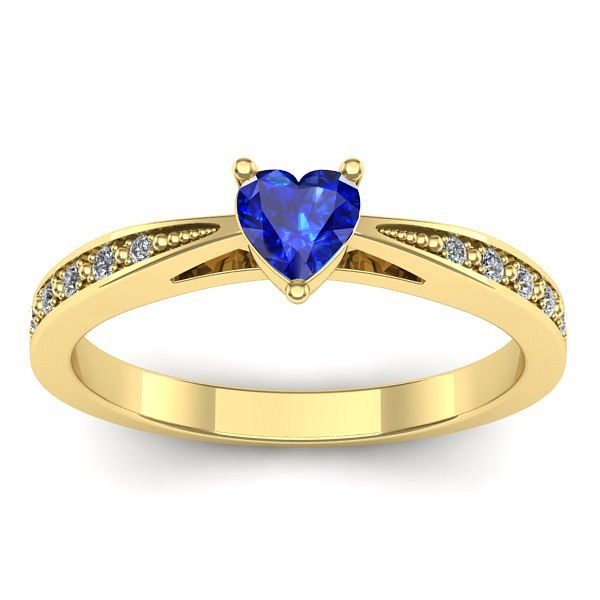 Inel de logodna cu safir inima