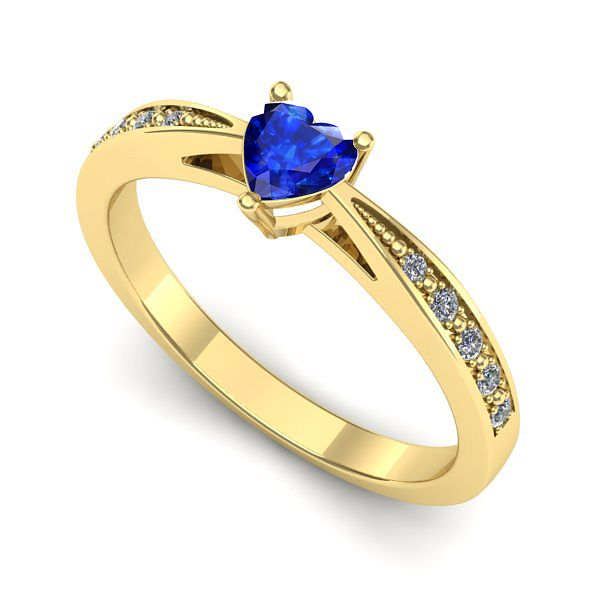 Inel din aur galben cu safir