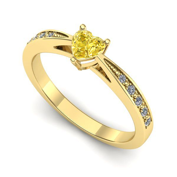 Inel logodna din aur galben cu safir galben