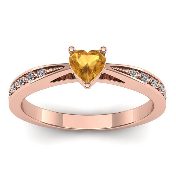 Inel de logodna cu citrin inima