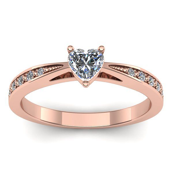 Inel logodna cu diamant inima