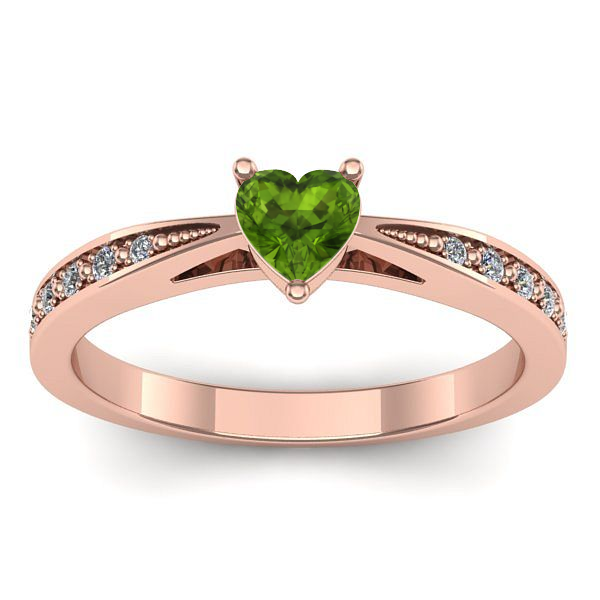 Inel cu peridot inima