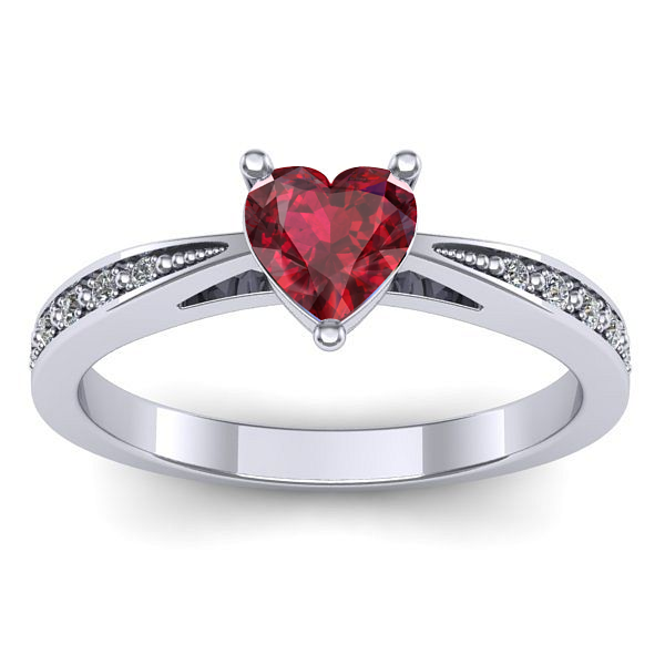 Inel cu rubin inima