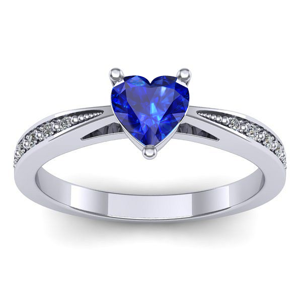 Inel de logodna cu safir inima