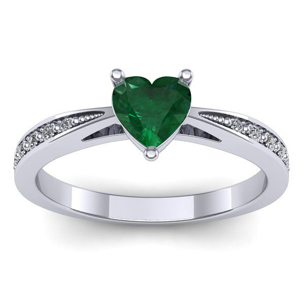 Inel cu smarald inima