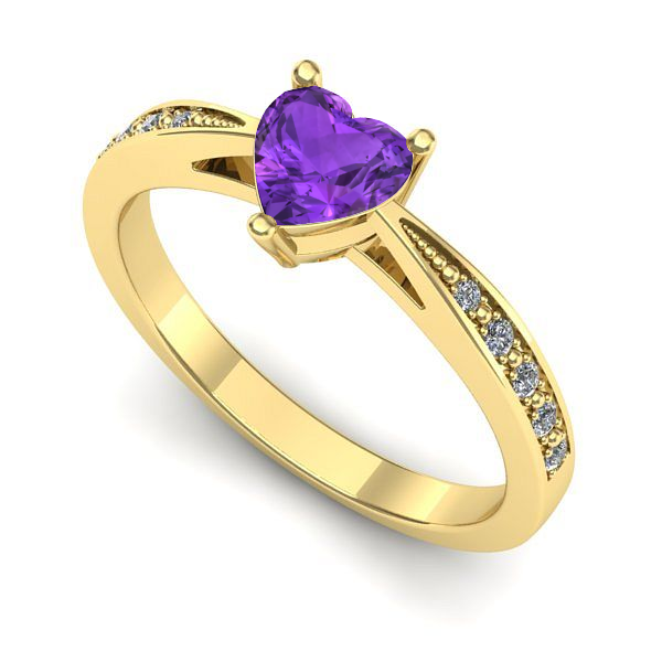 Inel din aur galben cu ametist