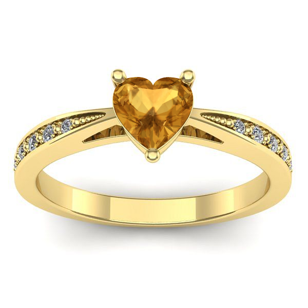 Inel cu citrin inima