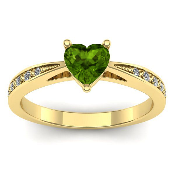 Inel cu peridot inima