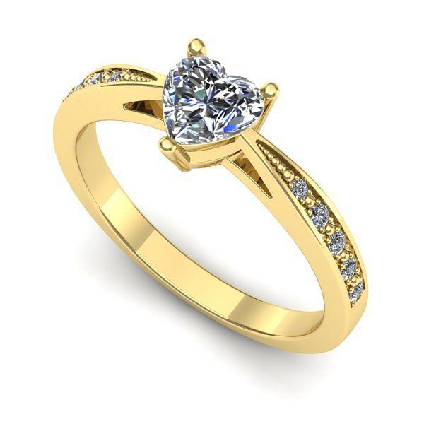 Inel de logodna din aur galben cu safir alb