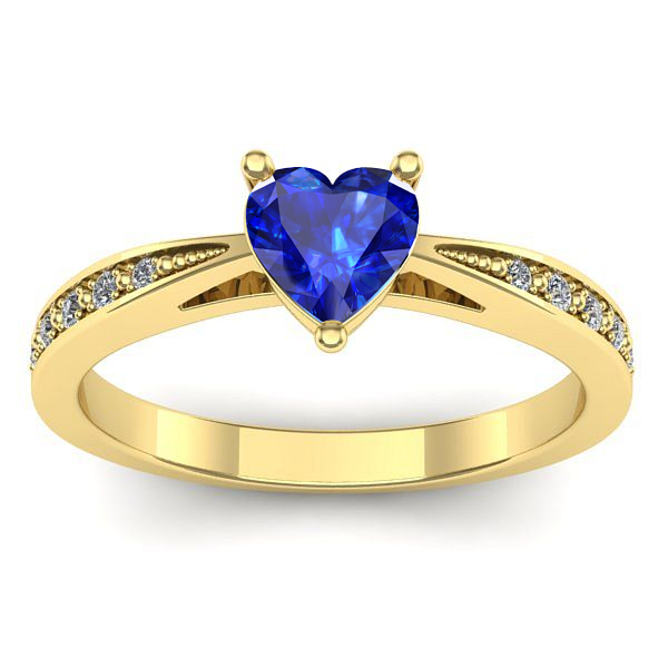 Inel cu safir inima