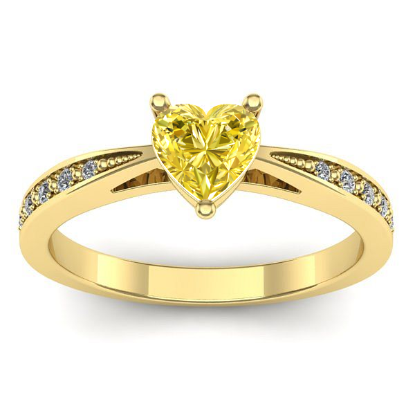 Inel de logodna cu safir galben inima