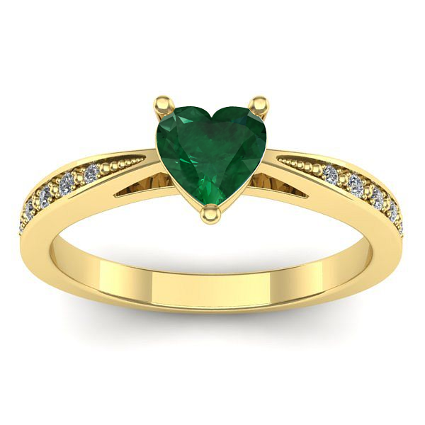 Inel cu smarald inima