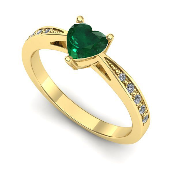 Inel din aur galben cu smarald