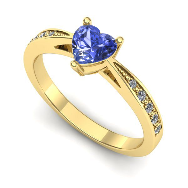 Inel din aur galben cu tanzanit