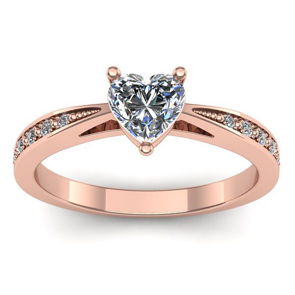 Inel cu safir alb inima