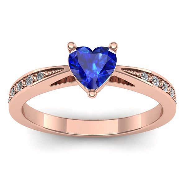 Inel de logodna cu safir inima