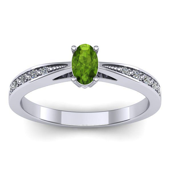 Inel cu peridot oval