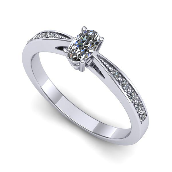 Inel din aur alb cu safir alb