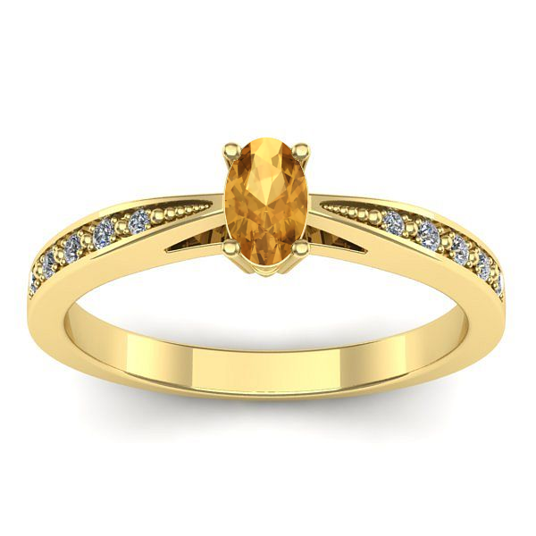 Inel de logodna cu citrin oval