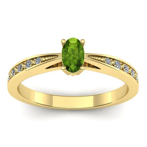 Inel cu peridot oval