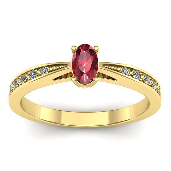Inel logodna cu rubin oval