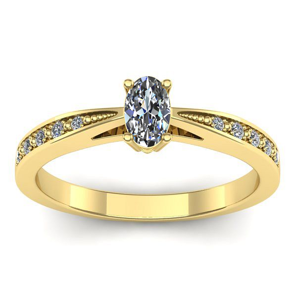 Inel de logodna cu safir alb oval