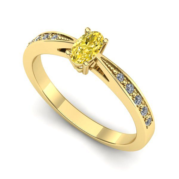 Inel din aur galben cu safir galben