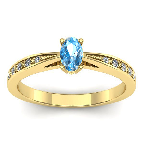 Inel cu topaz blue oval