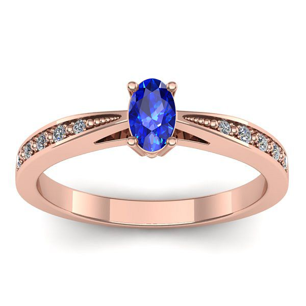 Inel de logodna cu safir oval