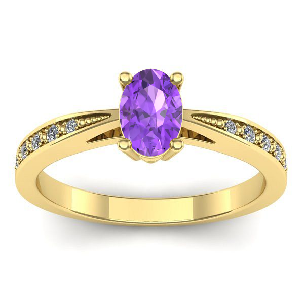 Inel de logodna cu ametist oval