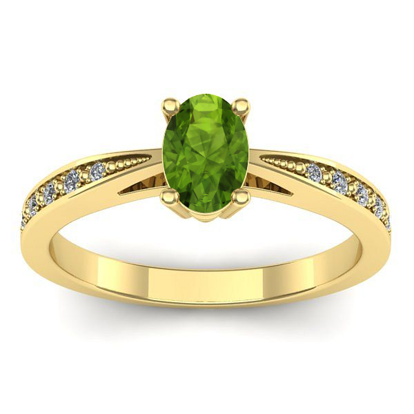 Inel de logodna cu peridot oval