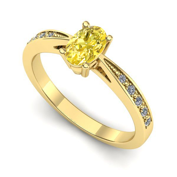 Inel de logodna din aur galben cu safir galben