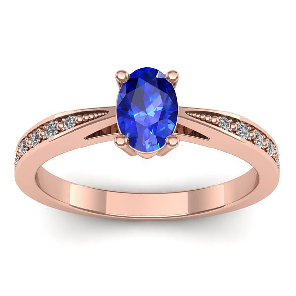 Inel de logodna cu safir oval