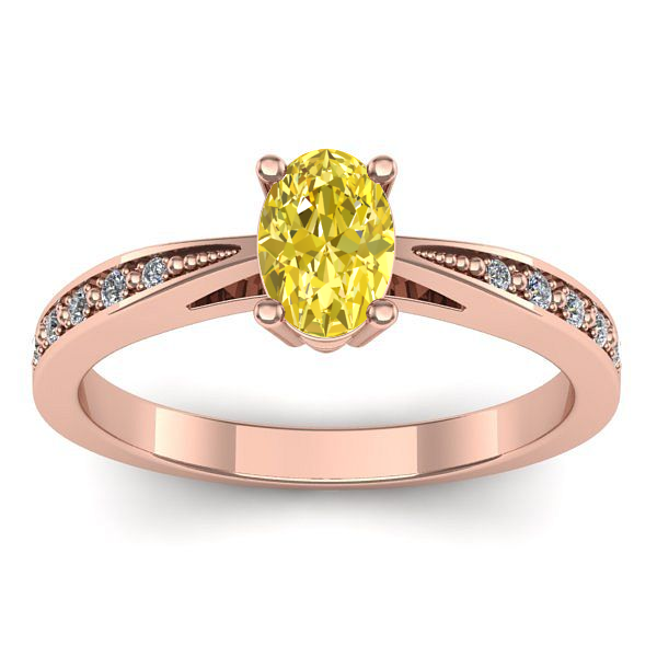 Inel cu safir galben oval