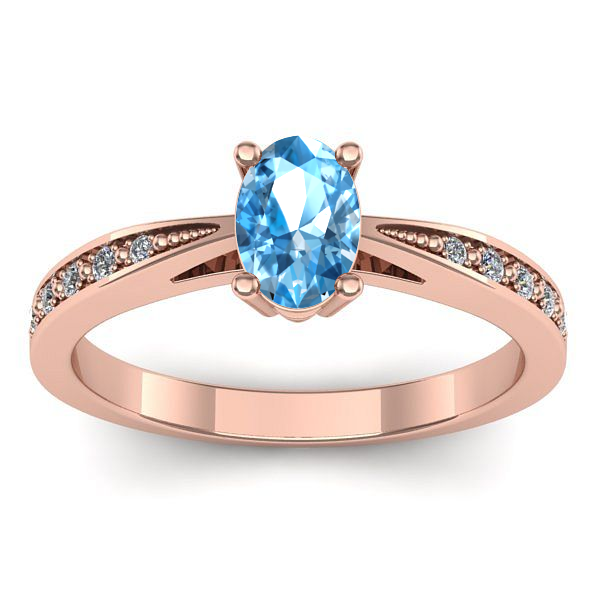 Inel cu topaz blue oval