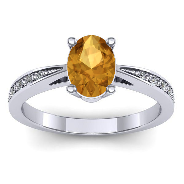 Inel logodna cu citrin oval