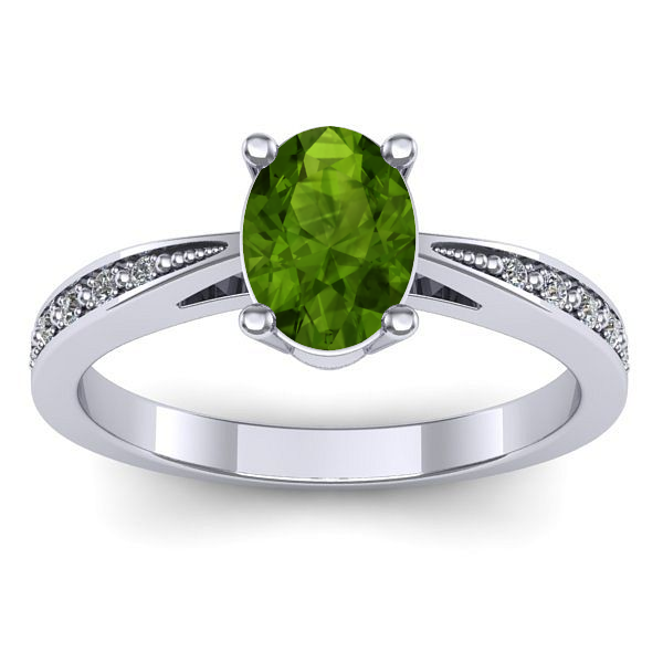Inel cu peridot oval