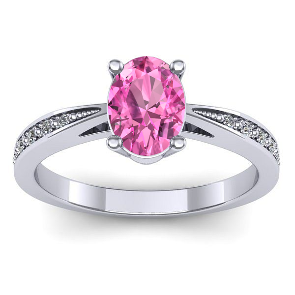 Inel logodna cu safir roz oval