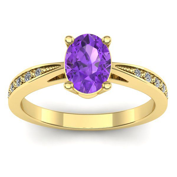 Inel logodna cu ametist oval