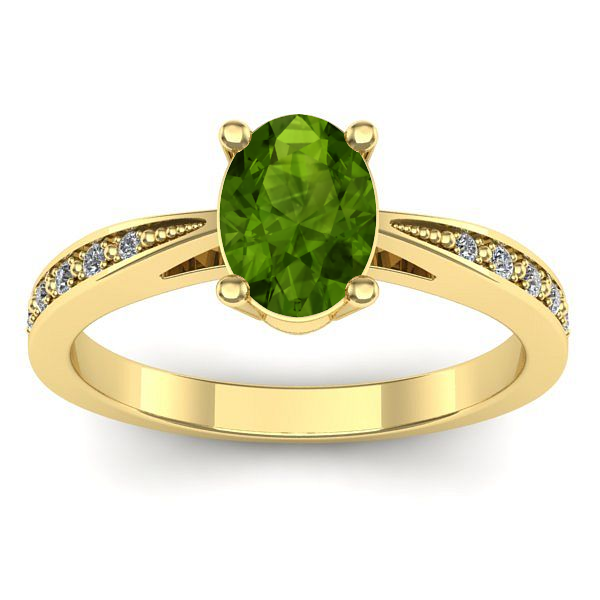 Inel logodna cu peridot oval
