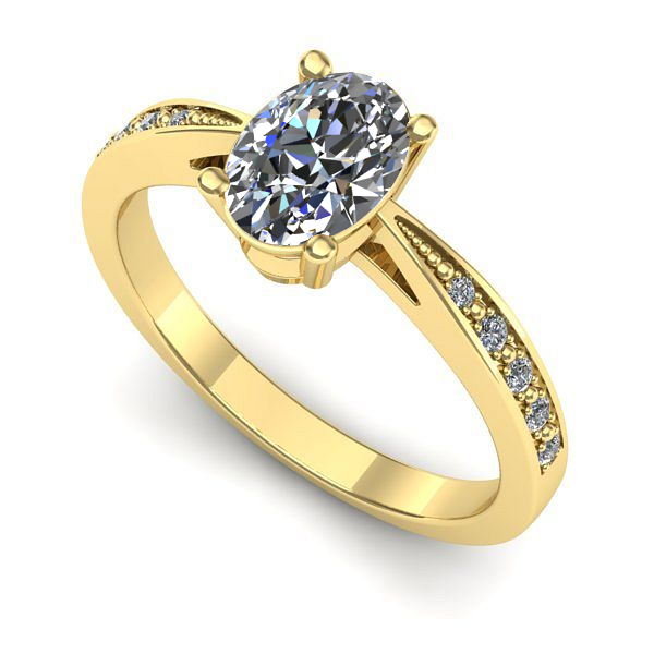 Inel de logodna din aur galben cu safir alb